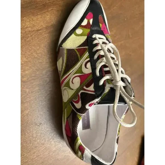 Emilio Pucci Colorful Patterned Sneakers SZ 38 (7.5-8) - Picture 5 of 14